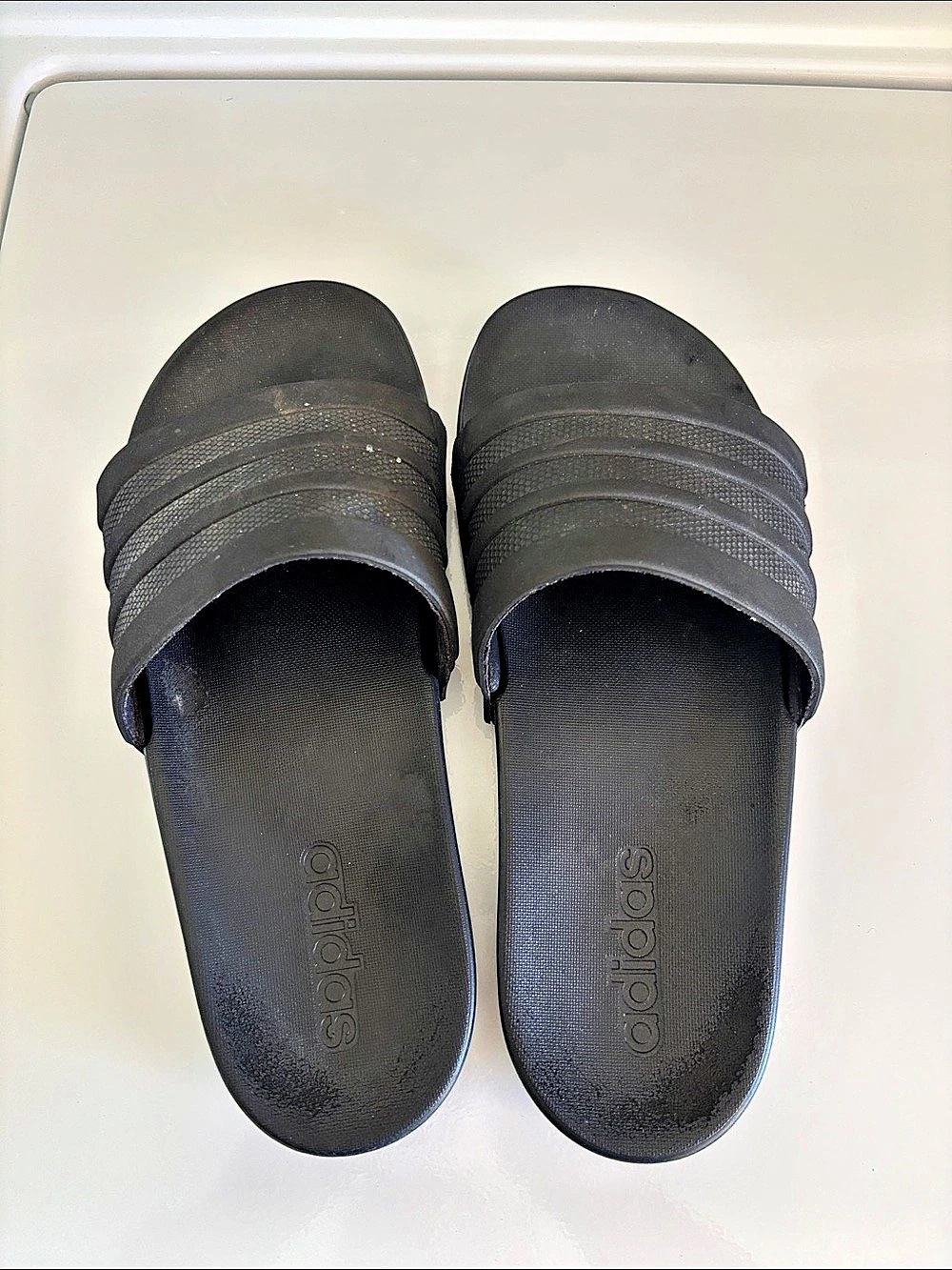 Adidas Black Slide Sandals Women’s Size 7 Well Loved Used Casual Slides